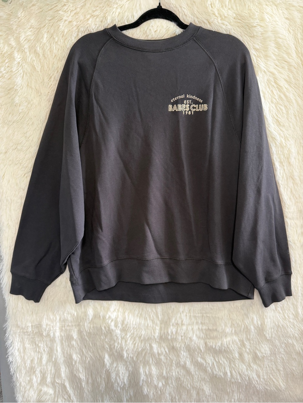 Brunette the Label Womens Oversized Sweatshirt Size XS/S Black Cotton Babes Club